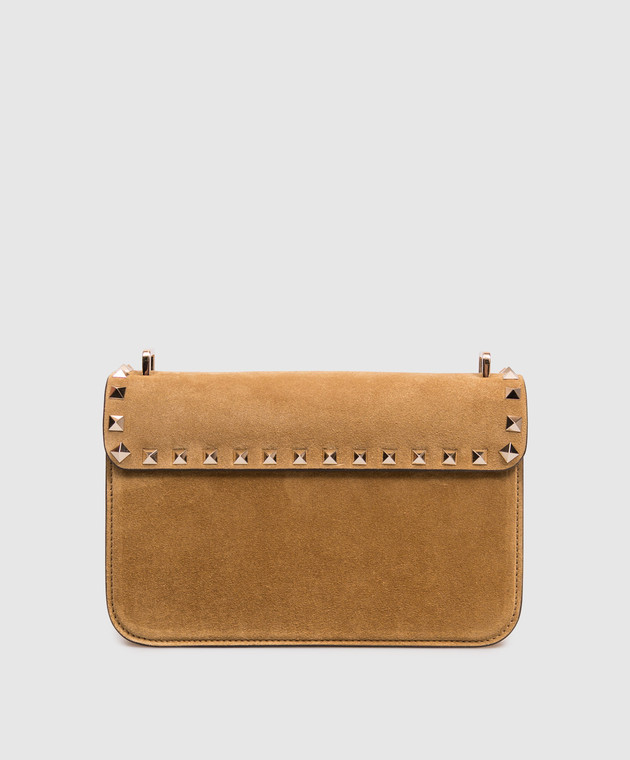 Valentino Коричневая замшевая сумка кросс-боди Rockstud 9W2B0T76KQQ изображение 3