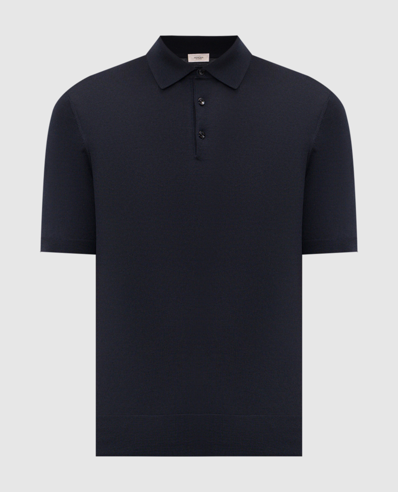 Синее поло из шерсти