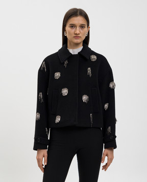 Simkhai Черное укороченное пальто с шерстью 6256054S