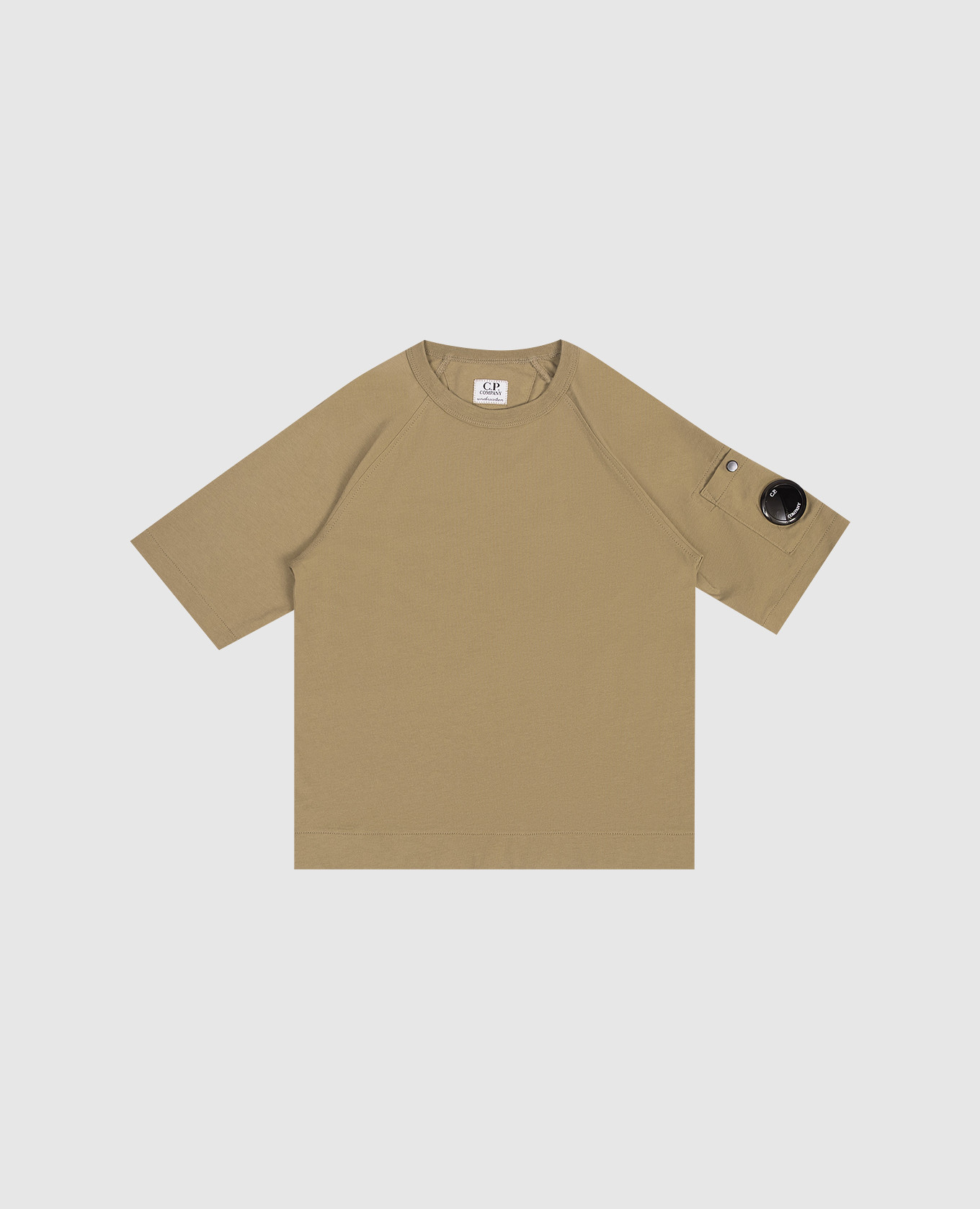 Детская футболка цвета хаки с патчем логотипа