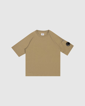 C.P. Company Дитяча футболка кольору хакі з патчем логотипа CMM00RLAA171014