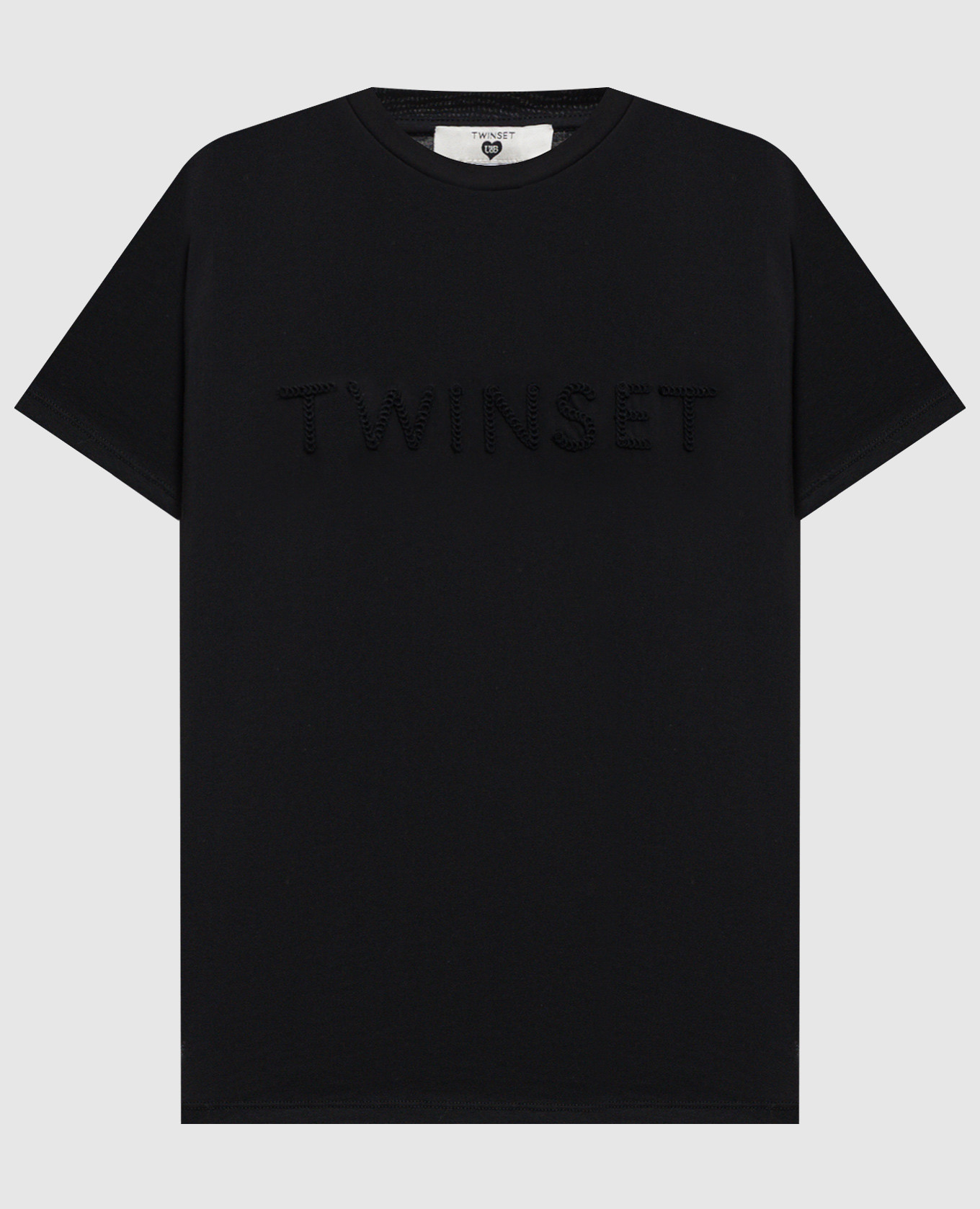 Черная футболка с вышивкой логотипа