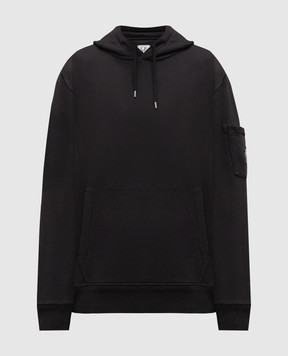 C.P. Company Чорне худі з патчем логотипа MSS037A110044G