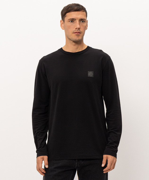 Stone Island Чорний лонгслів з нашивкою логотипа L2S152100036S0F11 зображення 3