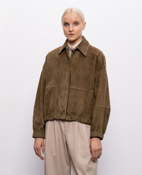Brunello Cucinelli Коричневая замшевая куртка MPCAI7594P