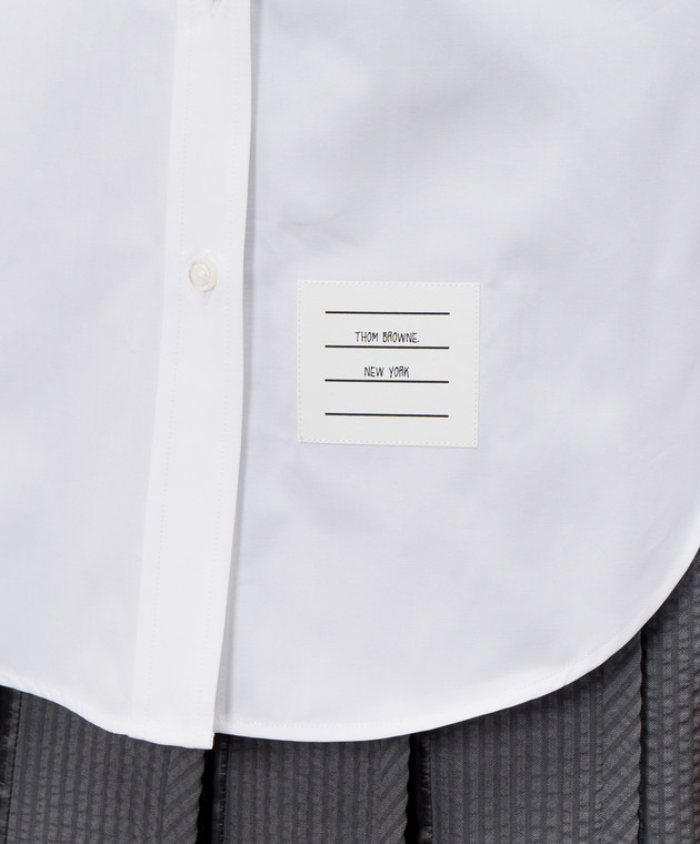 Thom Browne Біла сорочка з нашивкою логотипа FLR005OF1004 зображення 5