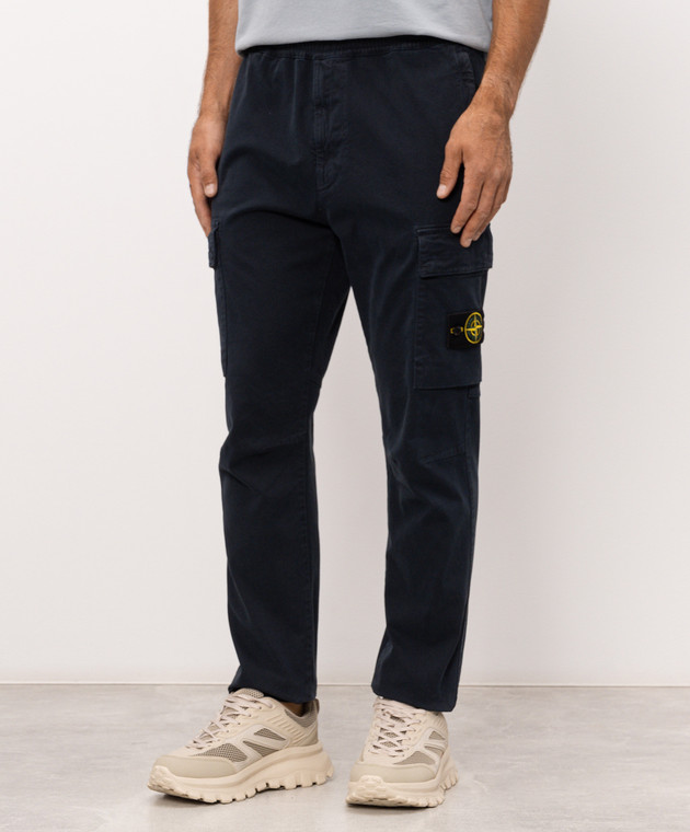 Stone Island Сині джогери з патчем логотипа L2S153100033S00L1 зображення 3