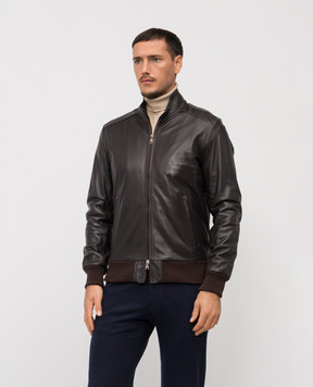 Cashmere&Whiskey Коричнева шкіряна куртка DF272NAPPA