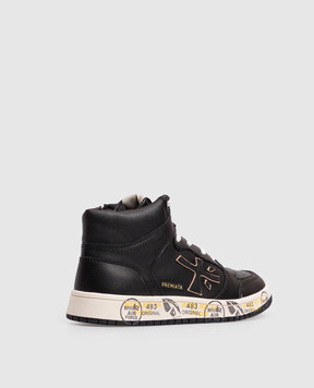 Premiata Детские черные кожаные хайтопы Marc 323694682735
