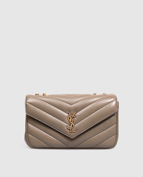 Saint Laurent Шкіряна сумка LOULOU кольору хакі 801439AAEAX