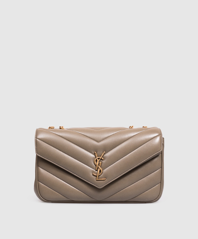 Saint Laurent Кожаная сумка LOULOU цвета хаки 801439AAEAX