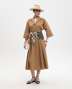 Max Mara Weekend Коричневое платье-рубашка PADANA с поясом WKDPADANA