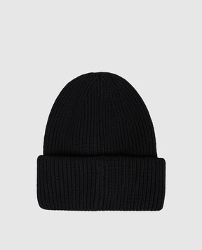 Moncler Чорна шапка з кашеміру з логотипом K20913B00081M1223