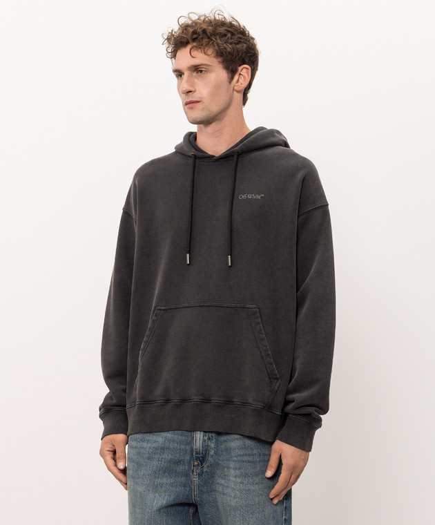 Off-White Серые худи Rugs Arrow 44MBB085F26F00J изображение 3
