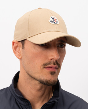 Moncler Бежева кепка з нашивкою логотипа L10913B0004804863