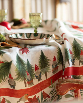 TESSITURA TOSCANA TELERIE Белая скатерть MARZAPE из льна NT250123020067