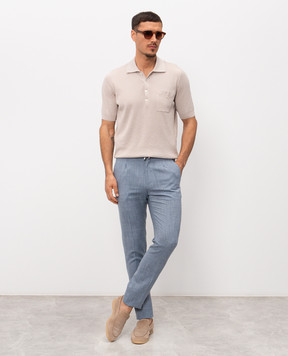 Enrico Mandelli Блакитні штани з вовни, шовку та льону GYM02B6020