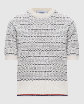 Thom Browne Топ цвета айвори из шерсти в узор FKA529AY1007
