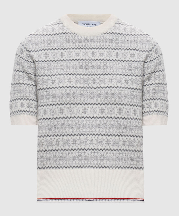 Thom Browne Топ цвета айвори из шерсти в узор FKA529AY1007