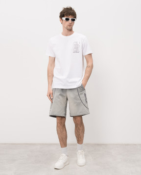 Off-White Біла футболка з принтом емблеми Double Arrow 44MAA027S26J003