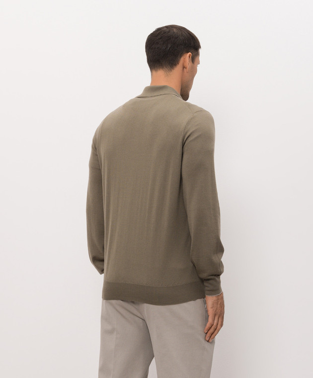 Brunello Cucinelli Поло цвета хаки из шерсти и кашемира M2400295 изображение 4