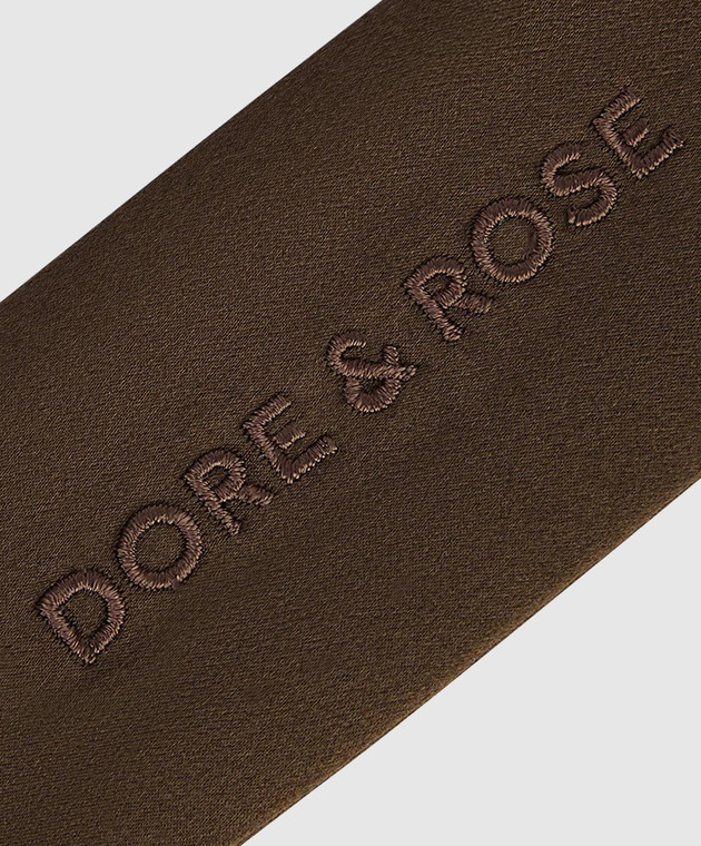 Dore & Rose Коричнева пов'язка на голову із шовку SILKHEADBAND зображення 2