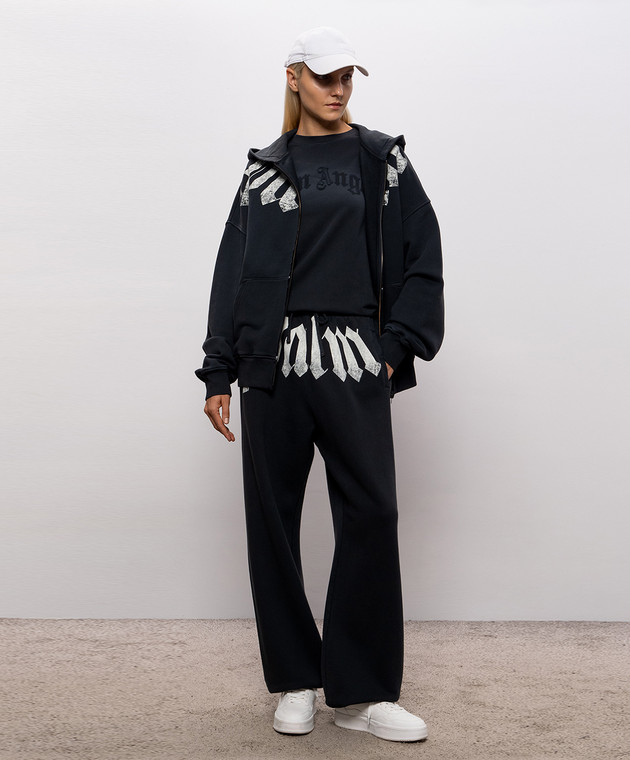 Palm Angels Черная футболка с принтом PAMAA001JR006w изображение 2