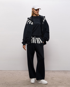 Palm Angels Черные спортивные брюки с принтом логотипа PAMCH005FL001w
