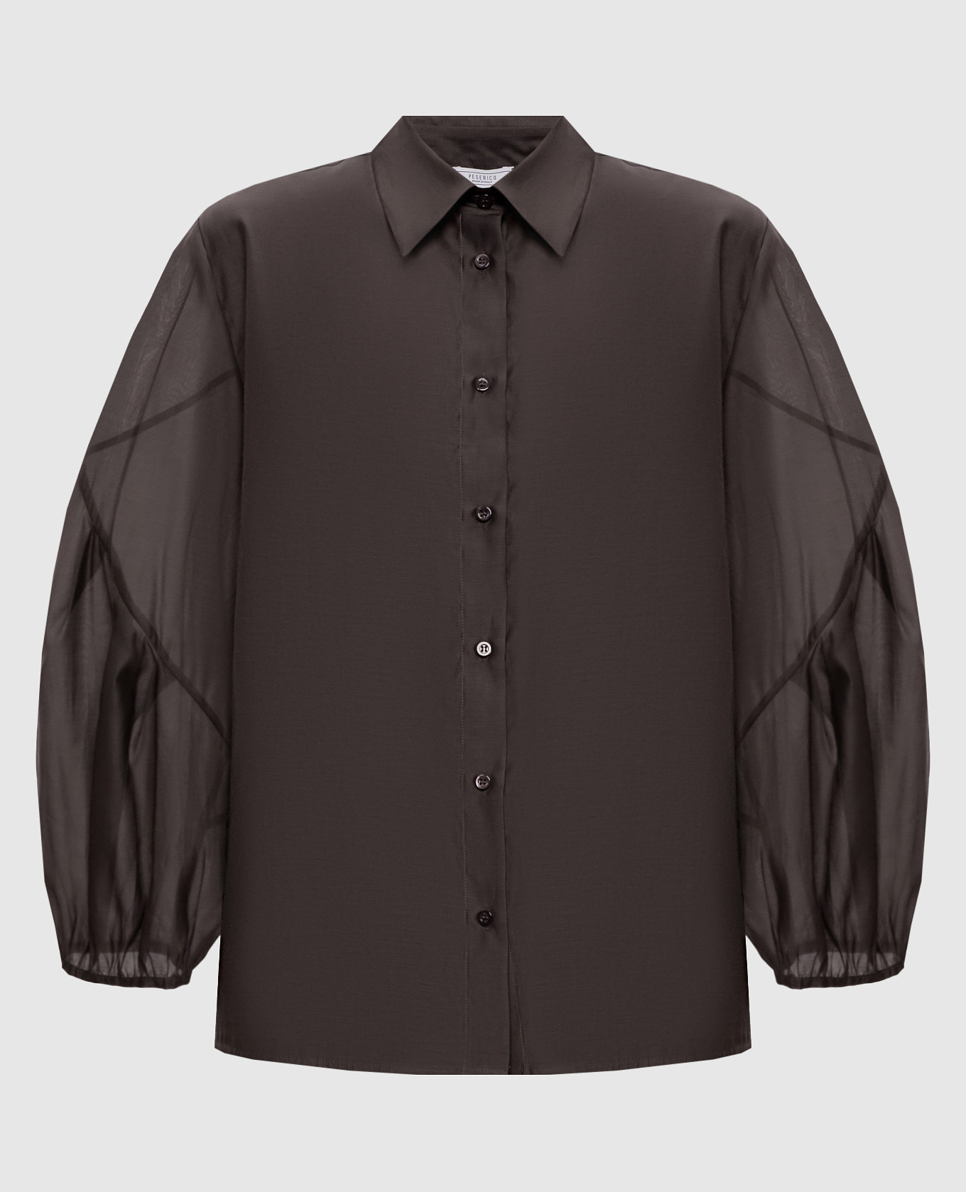 

Коричневая блуза с шелком, Коричневый, Блузы