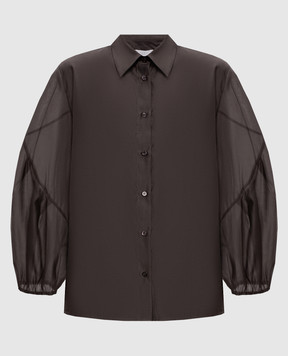 Peserico Коричневая блуза с шелком A0634408372