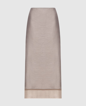 Peserico Серая юбка миди с цепочкой E051448867B
