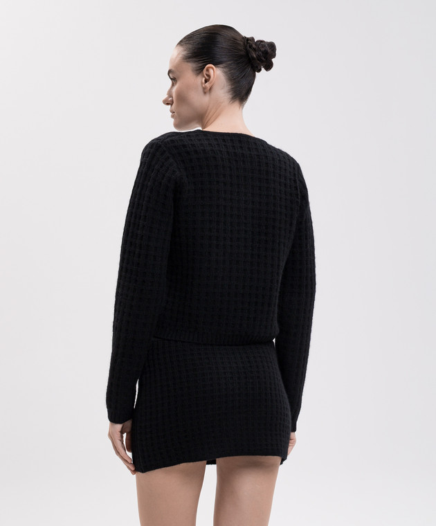 Allude Чорний кардиган з вовни та кашеміру з фактурним візерунком 26517113 зображення 4