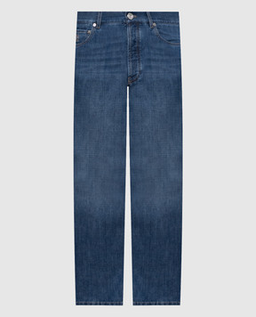 Brunello Cucinelli Сині джинси з вишивкою емблеми ME645O1090