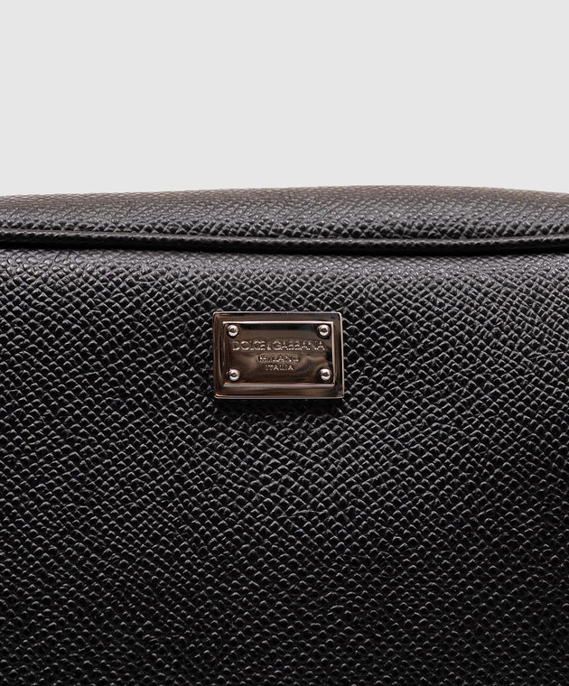 Dolce&Gabbana Черный кожаный несесер с металлической пластиной BT3310A0701 изображение 3