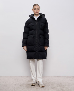 Brunello Cucinelli Серый пуховик из шерсти MT2269787
