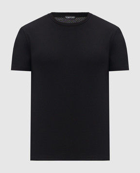 Tom Ford Черная футболка с перфорацией JCS032JMC111