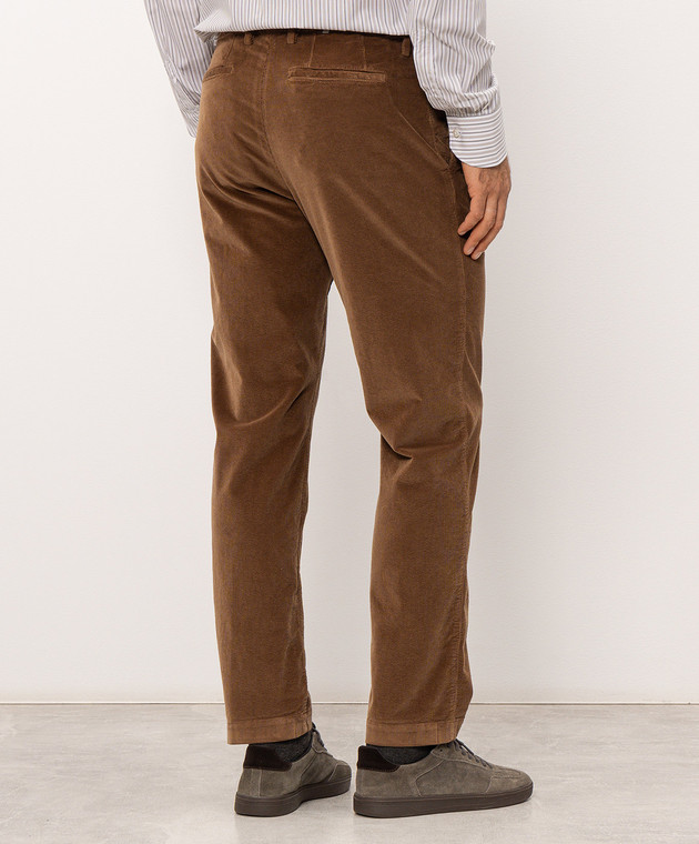 Canali Коричневые вельветовые брюки PT01657D91605 изображение 4