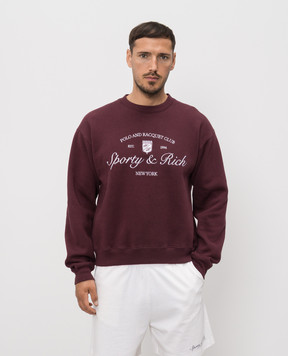 Sporty & Rich Бордовий світшот з вишивкою логотипа ST09875412RE02