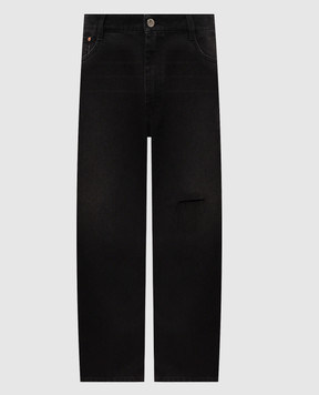 Vetements Чорні джинси з принтом MH27DJ081B