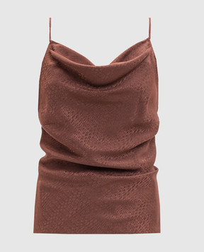 Maison Margiela MM6 Коричневый топ в логотип шаблон S52NC0363M36007