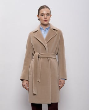 Max Mara Бежеве пальто на запах SCIRE з вовни SCIRE