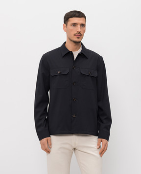 MooRER Синяя рубашка KENDAL с шерстью KENDALWTP