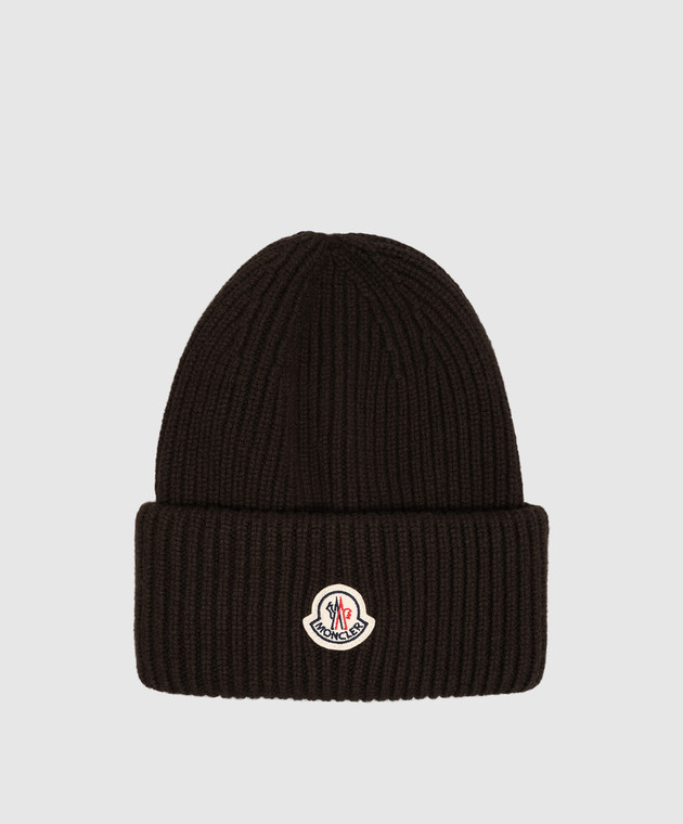 Moncler Коричнева шапка з вовни та кашеміру L20913B00087M1127
