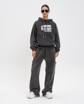 Off-White Серые спортивные брюки с вышивкой логотипа 2CH025F25FLE002