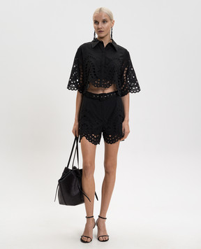 Charo Ruiz Чорна укорочена блуза Storm 263200