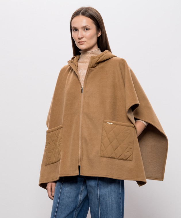Twinset Коричневе пончо з капюшоном 262LI4BLL зображення 3