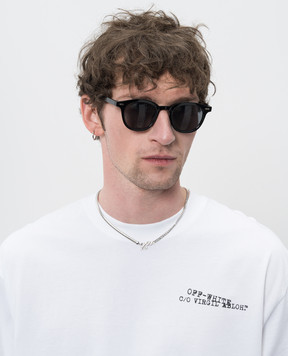 Off-White Сріблястий ланцюжок з емблемою OMOB15XC99MET001