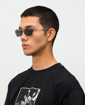Alexander McQueen Серебристые очки T-Bar Slim 852610I3330