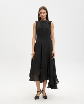 Marc Le Bihan Чорна сукня з рамі з ефектом жатки 2177