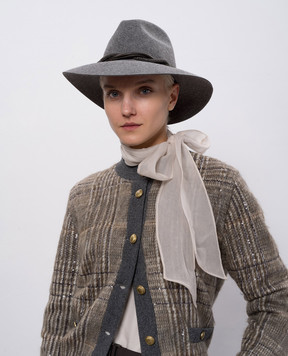 Brunello Cucinelli Серая шляпа с войлоком кролика MCAP90031